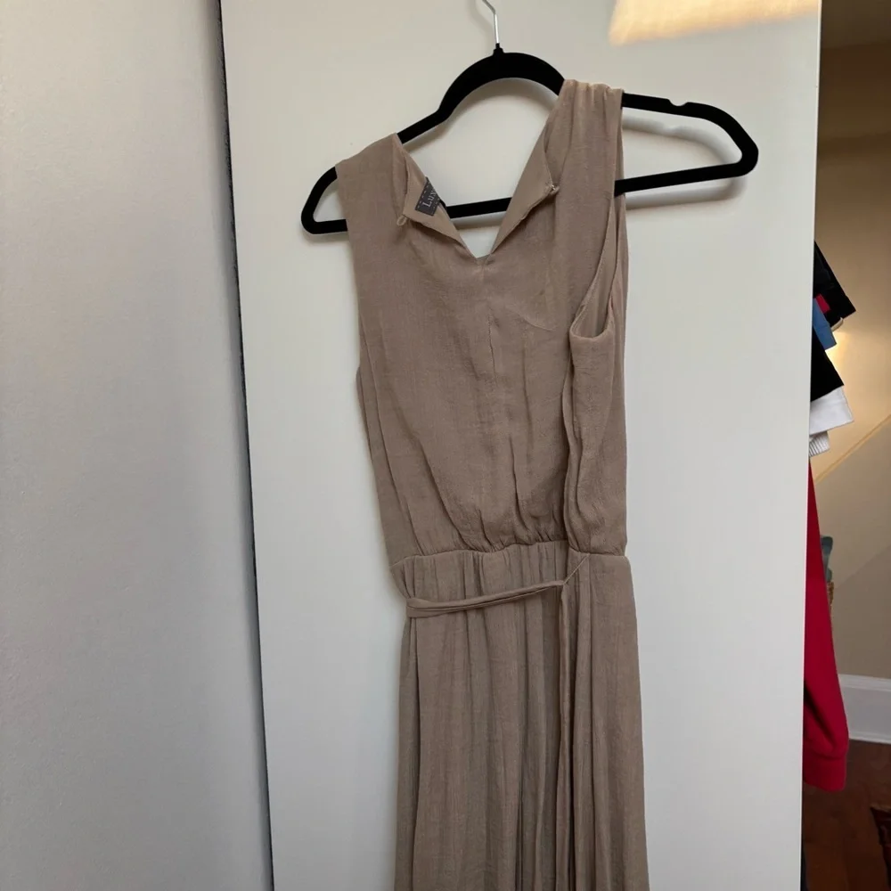 Elegant Tan Sleeveless Jumpsuit - Picture 6 of 7
